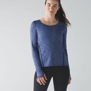 lululemon athletica Heathered Purple Long-Sleeve Athletic Tee